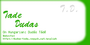 tade dudas business card