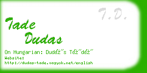 tade dudas business card